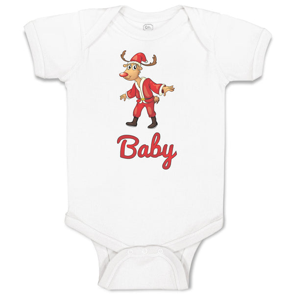 Baby Clothes Baby and A Deer in An Christmas Santa Claus's Costume with Horns