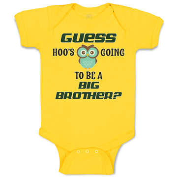 Baby Clothes Guess Hoo's Going to Be A Big Brother Baby Bodysuits Cotton