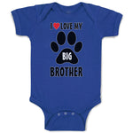 I Love My Big Brother with Dog Black Paw Footprint
