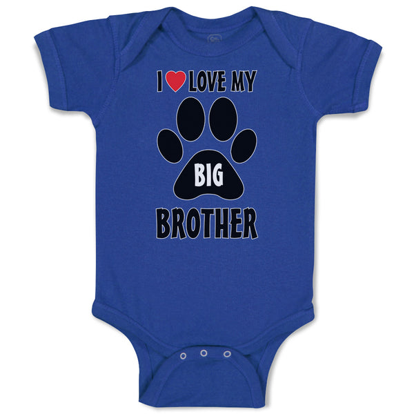 I Love My Big Brother with Dog Black Paw Footprint