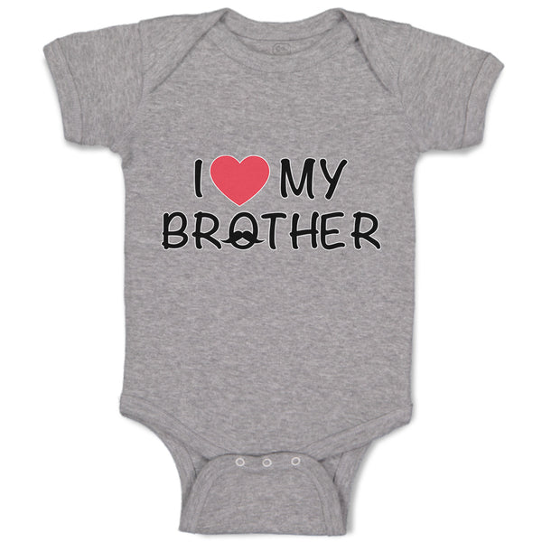 Baby Clothes I Love My Brother with Man's Facial Mustache Baby Bodysuits Cotton