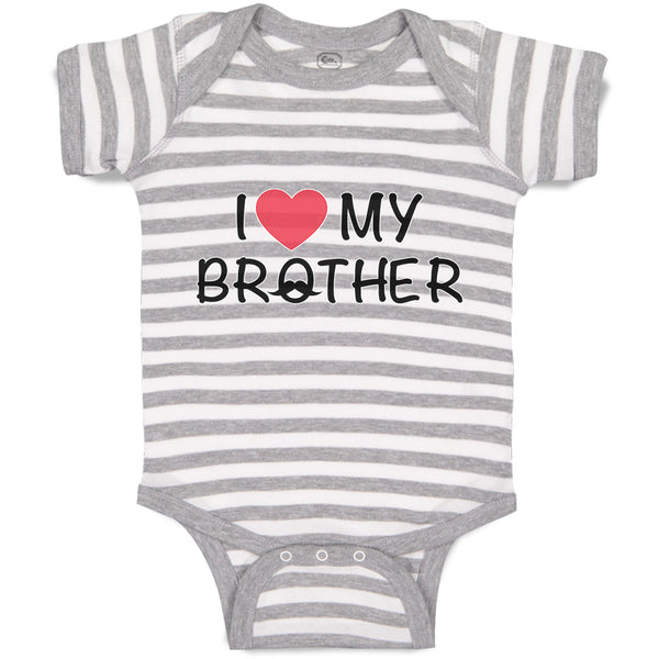 Baby Clothes I Love My Brother with Man's Facial Mustache Baby Bodysuits Cotton