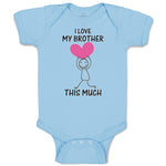 Baby Clothes I Love My Brother Much Girl Holding Heart Hand Smiling Cotton