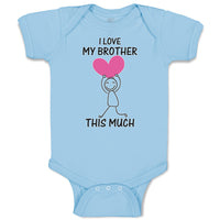 Baby Clothes I Love My Brother Much Girl Holding Heart Hand Smiling Cotton