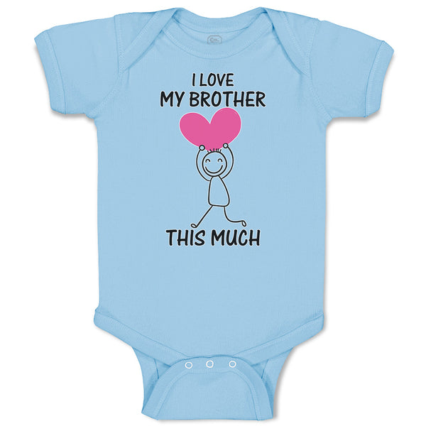 Baby Clothes I Love My Brother Much Girl Holding Heart Hand Smiling Cotton