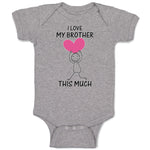 Baby Clothes I Love My Brother Much Girl Holding Heart Hand Smiling Cotton