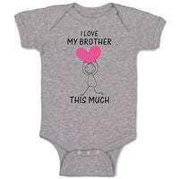 Baby Clothes I Love My Brother Much Girl Holding Heart Hand Smiling Cotton