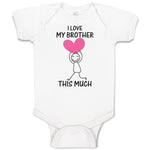 Baby Clothes I Love My Brother Much Girl Holding Heart Hand Smiling Cotton