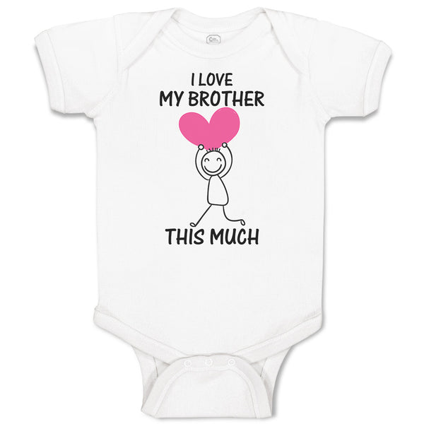 Baby Clothes I Love My Brother Much Girl Holding Heart Hand Smiling Cotton