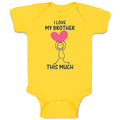 Baby Clothes I Love My Brother Much Girl Holding Heart Hand Smiling Cotton