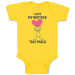 Baby Clothes I Love My Brother Much Girl Holding Heart Hand Smiling Cotton