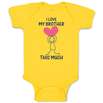 Baby Clothes I Love My Brother Much Girl Holding Heart Hand Smiling Cotton