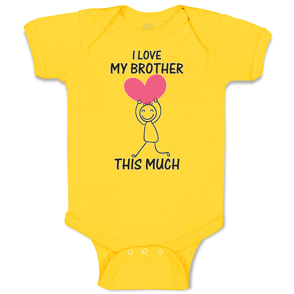 Baby Clothes I Love My Brother Much Girl Holding Heart Hand Smiling Cotton