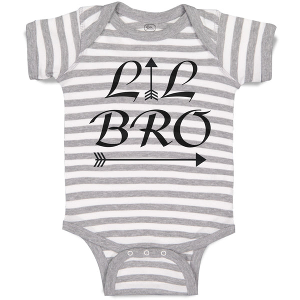 Baby Clothes Lil Bro with Black Pattern Arrow Baby Bodysuits Boy & Girl Cotton
