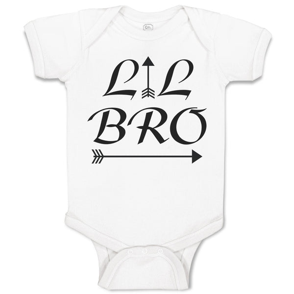 Baby Clothes Lil Bro with Black Pattern Arrow Baby Bodysuits Boy & Girl Cotton