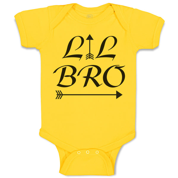 Baby Clothes Lil Bro with Black Pattern Arrow Baby Bodysuits Boy & Girl Cotton