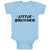 Baby Clothes Little Brother Stlye 1 Baby Bodysuits Boy & Girl Cotton