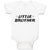 Baby Clothes Little Brother Stlye 1 Baby Bodysuits Boy & Girl Cotton