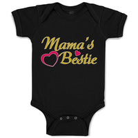 Baby Clothes Mama's Bestie with Pink Heart Outline Baby Bodysuits Cotton