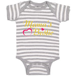 Baby Clothes Mama's Bestie with Pink Heart Outline Baby Bodysuits Cotton