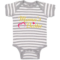 Baby Clothes Mama's Bestie with Pink Heart Outline Baby Bodysuits Cotton