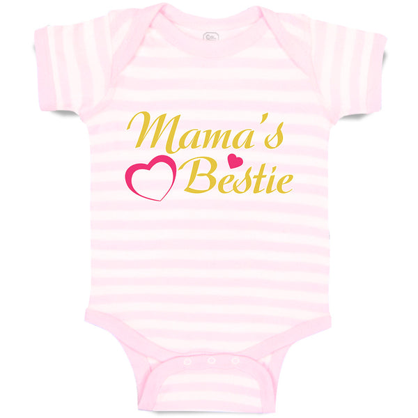 Baby Clothes Mama's Bestie with Pink Heart Outline Baby Bodysuits Cotton