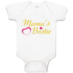 Baby Clothes Mama's Bestie with Pink Heart Outline Baby Bodysuits Cotton