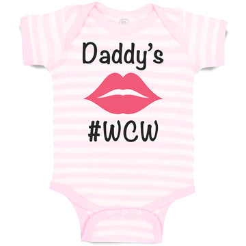 Baby Clothes Daddy's #Wcw with Lipstick Mark Baby Bodysuits Boy & Girl Cotton