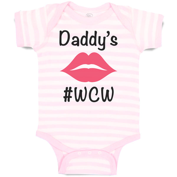 Baby Clothes Daddy's #Wcw with Lipstick Mark Baby Bodysuits Boy & Girl Cotton