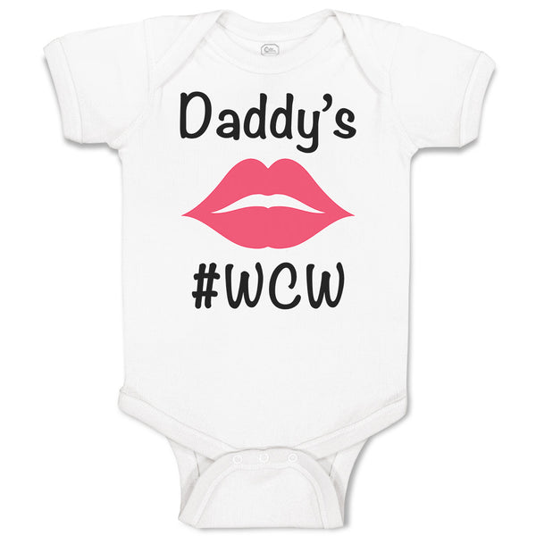 Baby Clothes Daddy's #Wcw with Lipstick Mark Baby Bodysuits Boy & Girl Cotton