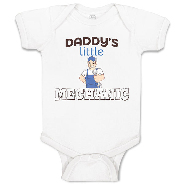 Baby Clothes Daddy's Little Mechanic Baby Bodysuits Boy & Girl Cotton