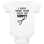 Baby Clothes I Have More Hair than My Daddy! Baby Bodysuits Boy & Girl Cotton