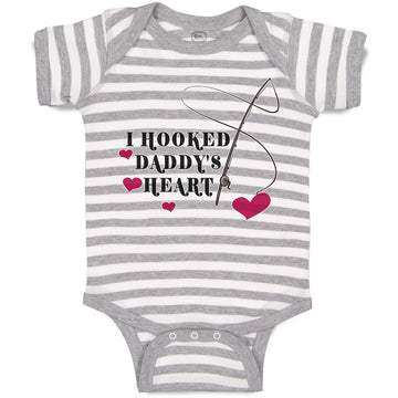 Baby Clothes I Hooked Daddy's Heart Baby Bodysuits Boy & Girl Cotton