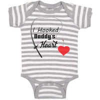 Baby Clothes I Hooked Daddy's Heart Baby Bodysuits Boy & Girl Cotton