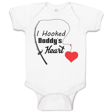Baby Clothes I Hooked Daddy's Heart Baby Bodysuits Boy & Girl Cotton