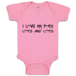 Baby Clothes I Love My Pops Lots and Lots Baby Bodysuits Boy & Girl Cotton