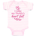 Baby Clothes I Make My Daddy's Heart Full Baby Bodysuits Boy & Girl Cotton
