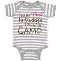 Baby Clothes I Put The Pink in Daddy's World of Camo Baby Bodysuits Cotton