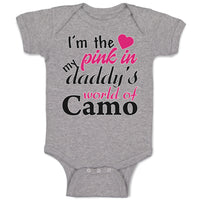 Baby Clothes I'M The Pink in My Daddy's World of Camo Baby Bodysuits Cotton