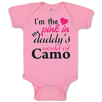 Baby Clothes I'M The Pink in My Daddy's World of Camo Baby Bodysuits Cotton