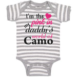 Baby Clothes I'M The Pink in My Daddy's World of Camo Baby Bodysuits Cotton