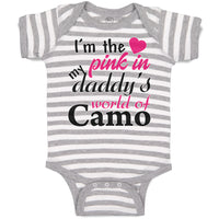 Baby Clothes I'M The Pink in My Daddy's World of Camo Baby Bodysuits Cotton
