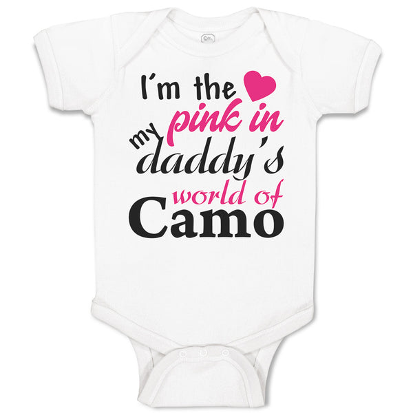 Baby Clothes I'M The Pink in My Daddy's World of Camo Baby Bodysuits Cotton