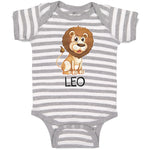 Baby Clothes Lion Your Name Leo Wild Animal Baby Bodysuits Boy & Girl Cotton