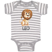 Baby Clothes Lion Your Name Leo Wild Animal Baby Bodysuits Boy & Girl Cotton