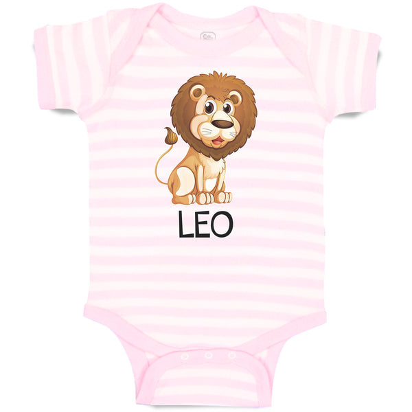 Baby Clothes Lion Your Name Leo Wild Animal Baby Bodysuits Boy & Girl Cotton