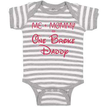 Baby Clothes Me + Mommy = 1 Broke Daddy Baby Bodysuits Boy & Girl Cotton