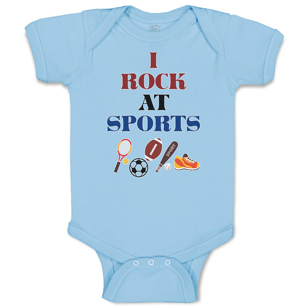 Baby Clothes I Rock at Sports Baby Bodysuits Boy & Girl Newborn Clothes Cotton