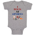 Baby Clothes I Rock at Sports Baby Bodysuits Boy & Girl Newborn Clothes Cotton