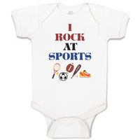 Baby Clothes I Rock at Sports Baby Bodysuits Boy & Girl Newborn Clothes Cotton